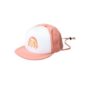 Bitty Brah Coral & White Coral Reef Rainbow Toddler/Kids Trucker Sun Hat 1-5Y